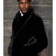 thumbnail image 2 of Mens Fashion Black Faux Fur Overcoat, 2 of 2