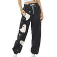 thumbnail image 4 of Rciityk Women's Casual Baggy Sweatpants Halloween Ghost Bats Spider Webs Print Elastic High Waisted Joggers Pants with Pockets, 4 of 4