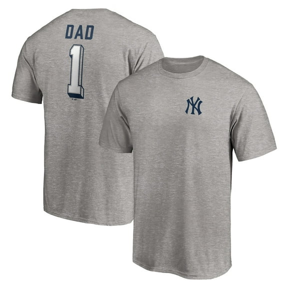 Men's Heather Gray New York Yankees Number One Dad T-Shirt