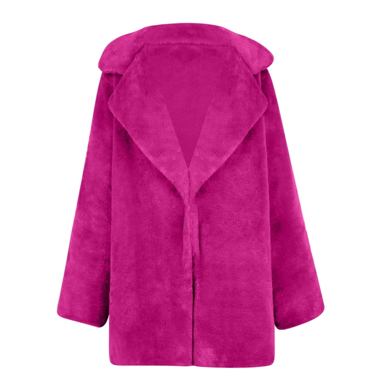 Usmixi 2023 Faux Fur Coat for Women Plush Trench Coat for Women