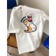 thumbnail image 1 of Loose Fit Men's Casual Cotton T-Shirt, Round Neck, Summer Cat Print, Unisex Fashion, Knitted Fabric, Youth Style, Black/White, 1 of 6