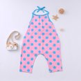 thumbnail image 3 of Gibobby pantalones siameses color liso Trajes para niños Dot Romper Girls One Jumpsuit Strap Piece Baby Toddler Summer Print Girls Romper & Mono(Rosa， 12-18 Meses), 3 of 5