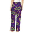 thumbnail image 3 of Disketp Carnival Masks And Beads Print Women'S Comfy Pajama Pants Casual Drawstring Palazzo Lounge Wide Leg Pants, 3 of 9