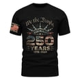 thumbnail image 5 of Havenx 250 Years Of American Independence T-Shirt for Men American Flag Design Crew Neck Shirt Short Sleeve Fun Graphic T-Shirts 250 Year American Anniversary Freedom Tees,Black M, 5 of 5