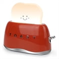 thumbnail image 1 of Lámpara de Tostadora con Decoración Retro, Decoración de Escritorio con Forma de Tostadora Retro, Regalos para Adolescentes, Preadolescentes, Mujeres, Rojo, 1 of 5