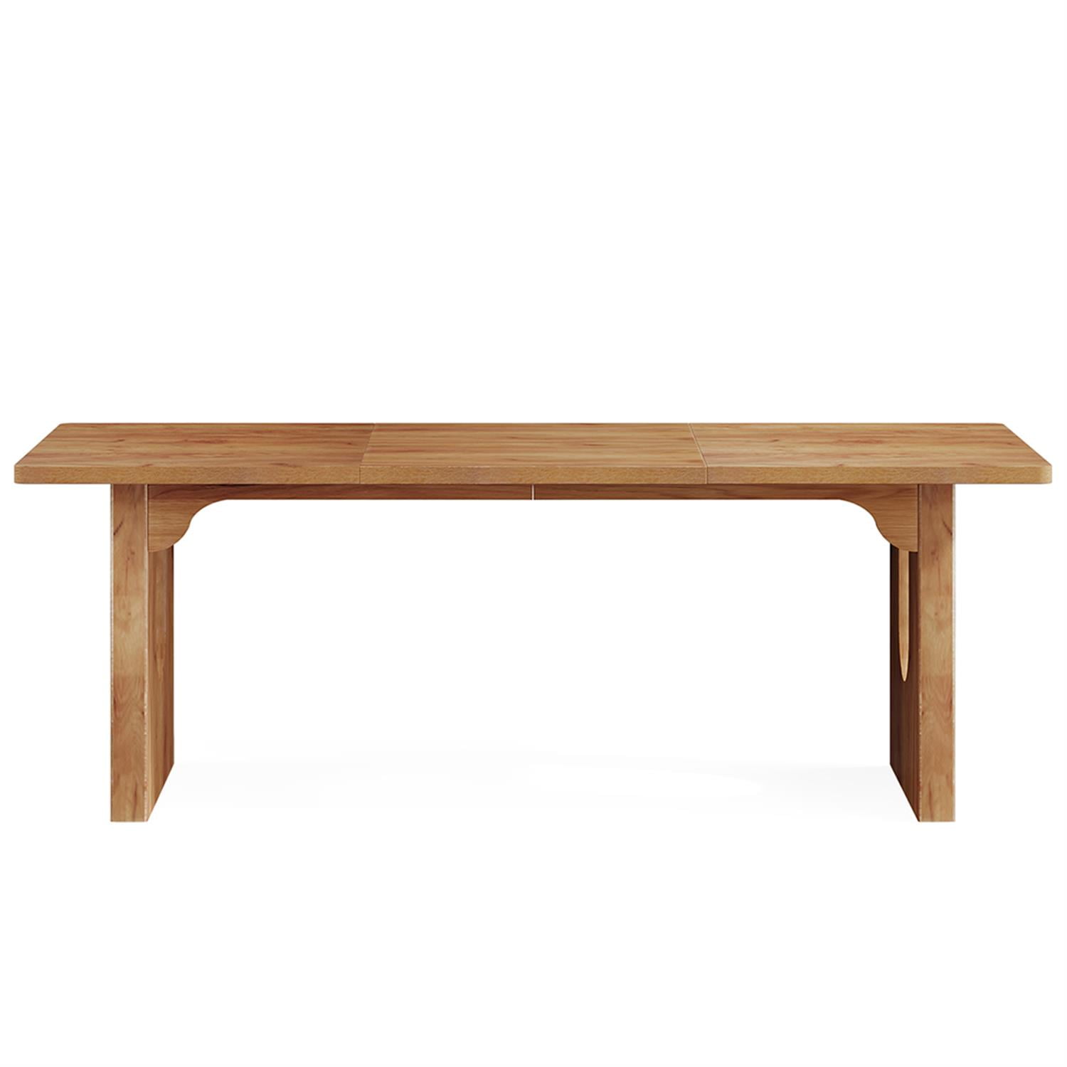 Demi Bonn 71" Modern Computer Desk with Wood Double Pedestal Base, Executive Desk, Simple Study Work Desk for Home Office, Study, Living Room, Brown