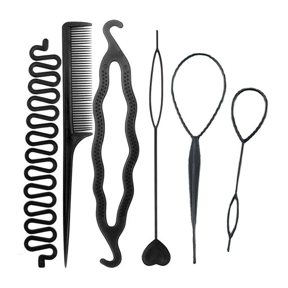 LIURUIJIA Hair Braiding Tools Hair Loop Styling Tools French Braiding Tools Hair Pull-Through Tools DIY Hair Styling Tools Hair Braiding Tools for Women and Girls (Pack of 6 )
