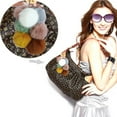 thumbnail image 3 of Faux Fur Ball Keychain Bowknot Grape Design Pom Pom Ball Charm Purse Pendant, 3 of 10