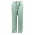 thumbnail image 6 of Domuza Pants for Men Casual Hemp Fabric Embroidered Logo Loose Fit Pants Trendy New Stretch Waist Drawstring Trousers with Pockets Light Green 4XL, 6 of 6