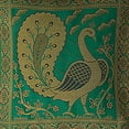 thumbnail image 3 of Stylo Culture Indian Christmas Decorative Brocade Emerald Green And Gold Throw Pillow Covers 12x12 Jacquard Weave Banarasi Sofa Throw Pillow Covers Dancing Peacock 30x30 cm Cushion Covers (1 Pc), 3 of 3