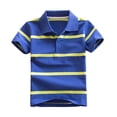 thumbnail image 2 of Odeerbi Camisas de Golf de Chicos Botón de Solapa A Rayas Camisas de Tenis de Manga Corta Uniforme Escolar, 2 of 5
