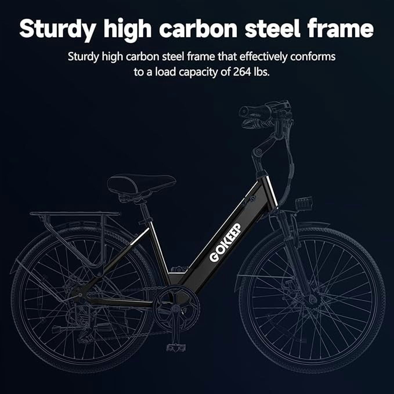 GOKEEP Electric Bike for Adults 600W Motor 10.4AH 48V Battery 26" All Terrain Ebike UL2849