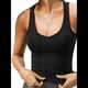 thumbnail image 3 of Camisetas de Tirantes de Verano para Mujer, Camisetas Sin Mangas con Cuello Cuadrado y Corte Bajo, Camisetas Acanaladas, Camisetas Básicas Informales Ajustadas Negro M, 3 of 8