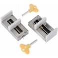 thumbnail image 1 of 2 piezas con llave Cerradura de seguridad para marco de puerta de aleación de aluminio, cerradura de ventana doble deslizante ajustable Cerraduras de seguridad de acero Limitador de seguridad para e, 1 of 5