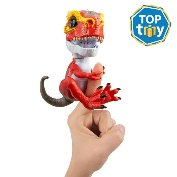 Untamed T-Rex by Fingerlings – Ripsaw (red) - Interactive Collectible Dinosaur - by WowWee