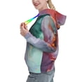 thumbnail image 2 of Uemuo Colorful Abstract Waves Pattern Women's Hoodie with Eye-catching Drawstrings- Casual Pullover Hoodie with Kangaroo Pocket, Stylish Hooded Sweatshirt-Small, 2 of 7