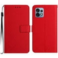 thumbnail image 2 of For Motorola Moto Edge+ 2023 Wallet Case with [RFID Blocking] [Wrist Strap] [Support Kickstand] Leather Lattice Embossed Flip Magnetic Clasp Cover Credit Card Holder Case, Red, 2 of 9
