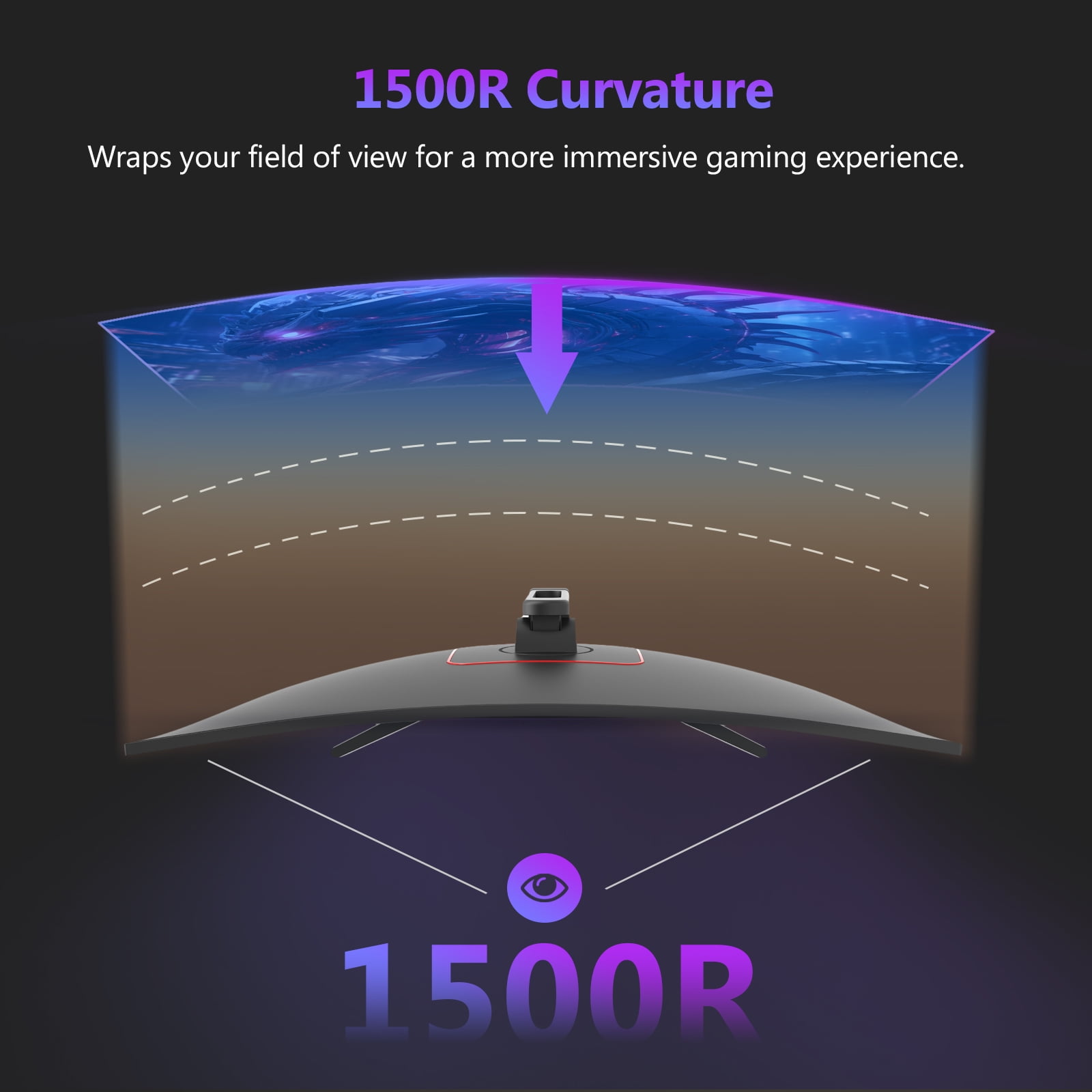 Z-EDGE 27 Inch 300Hz Curved Gaming Monitor, FHD 1080P VA Display, 1ms MPRT, AMD FreeSync, HDR Support, VESA Mount Compatible, Black