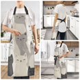 thumbnail image 2 of Yayeee Chief Kitchen Apron with Pockets for Cooking Water Resistant Unisex Adjustable Neck Strap, Beige Cute Cats, 2 of 7