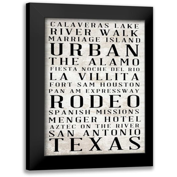 Sundance Studio 11x14 Black Modern Framed Museum Art Print Titled - Southwest Text Border I