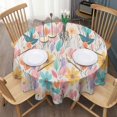 thumbnail image 3 of Pioneer Flower Floral Print Pattern Round Tablecloth 60"x60",Wrinkle Wipeable Table Cloth for Kitchen Dining Room Picnic Patio Party, 3 of 6