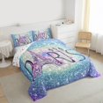 thumbnail image 3 of Homewish Teens Eiffel Tower Full Size Comforter Sets, Romantic French Paris Bedding Comforter Set, Blue Galaxy Sequin Print Reversible Bedding Sets, Breathable Home Decor, 3pcs, 3 of 8