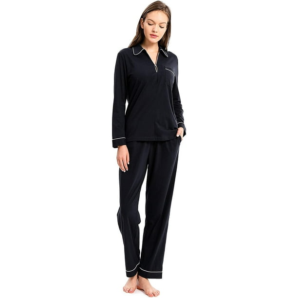 Womens Pajama Set 100% Cotton Pajamas Long Sleeve Women Sleepwear  Loungewear S~XL