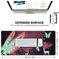 thumbnail image 2 of Feather Mouse Pad for Desk, 31.5 x 11.8 Large Mouse Mat Gaming for Computer Laptop, Cute Elk Butterfly Mice Pad Nature Rubber Base Non Slip Mousepad Waterproof for Home Table, Grey Red, 2 of 6