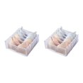thumbnail image 3 of Kearding Caja de almacenamiento de ropa interior, cesta organizadora de ropa reutilizable, divisor de cajón plegable, contenedor portátil, ropa interior blanco 2piezas Kearding CBP138670, 3 of 6