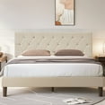 thumbnail image 4 of VECELO King Upholstered Headboard, Mid-Rise Diamond Tufted Adjustable Headboard from 39.8" to 49.8", Easy Assembly, Beige, 4 of 10