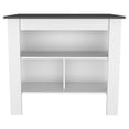thumbnail image 2 of Dtwnek Wood Kitchen Island with 3 Shelves, White + Dark Gray, 2 of 6