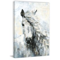 Parvez Taj "Great White Horse" Painting Print on Wrapped Canvas