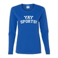 thumbnail image 2 of Wild Bobby YAY SPORTS! Sports Women Graphic Long Sleeve T-Shirt, Royal, Large, 2 of 5