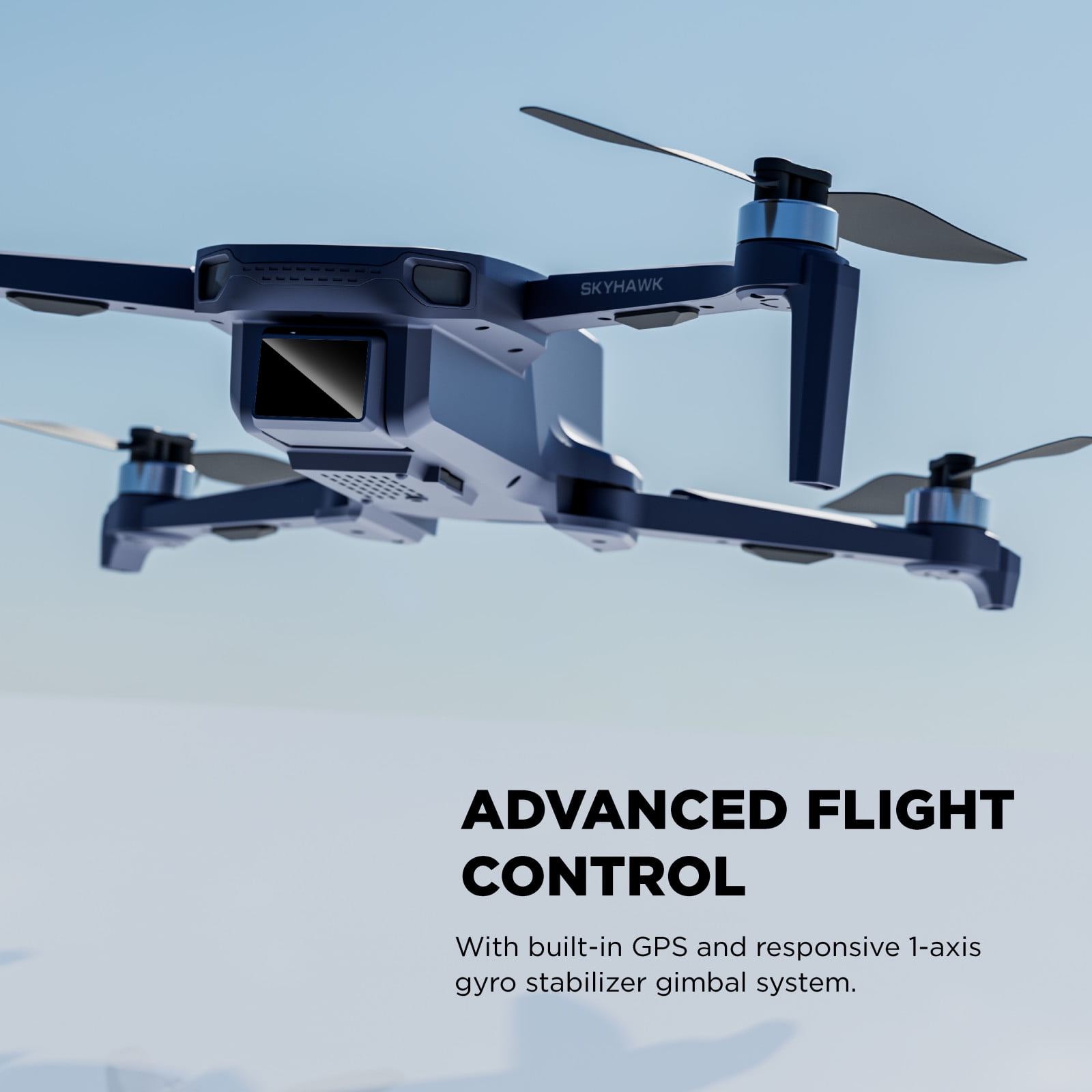 Vivitar Skyhawk GPS Foldable Video Drone with 2.7K HD Camera, 16-Minute Flight Time, Wireless Controller, Brushless Motors, and Travel Carry Case, Ideal for Aerial Photography &Video Recording