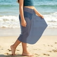 thumbnail image 5 of Girls Chiffon Beach Sarong Swimsuit Cover Up Wrap Skirt, Lightweight Sheer Navy,Size Free Size, 5 of 8