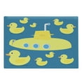 thumbnail image 1 of Rubber Duck Cutting Board, Duckies Swimming in the Sea a Submarine Party Nautical Print, Decorative Tempered Glass Cutting and Serving Board, Large Size, Navy Blue, by Ambesonne, 1 of 1