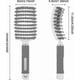 thumbnail image 2 of Vented Curved Hair Brush Set for Detangling and Styling, 3-Pack, 2 of 5