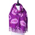 thumbnail image 1 of Shawl Wrap Women Reversible Vintage Jacquard Pashmina Rave Scarf with Fringe, 1 of 5