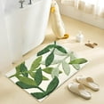 LivebyCare Large Green Leaf Bath Rug, NonSlip Water Absorbent