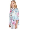 thumbnail image 3 of Alfred Dunner Womens Petite Floral Watercolor Button Down Top, 3 of 4