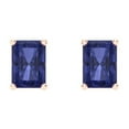thumbnail image 3 of Clara Pucci 1Ct Tanzanite Emerald Cut VVS1 Screw Back Stud 18k Solid hypoallergenic Gold Designer Earrings For December, 3 of 7