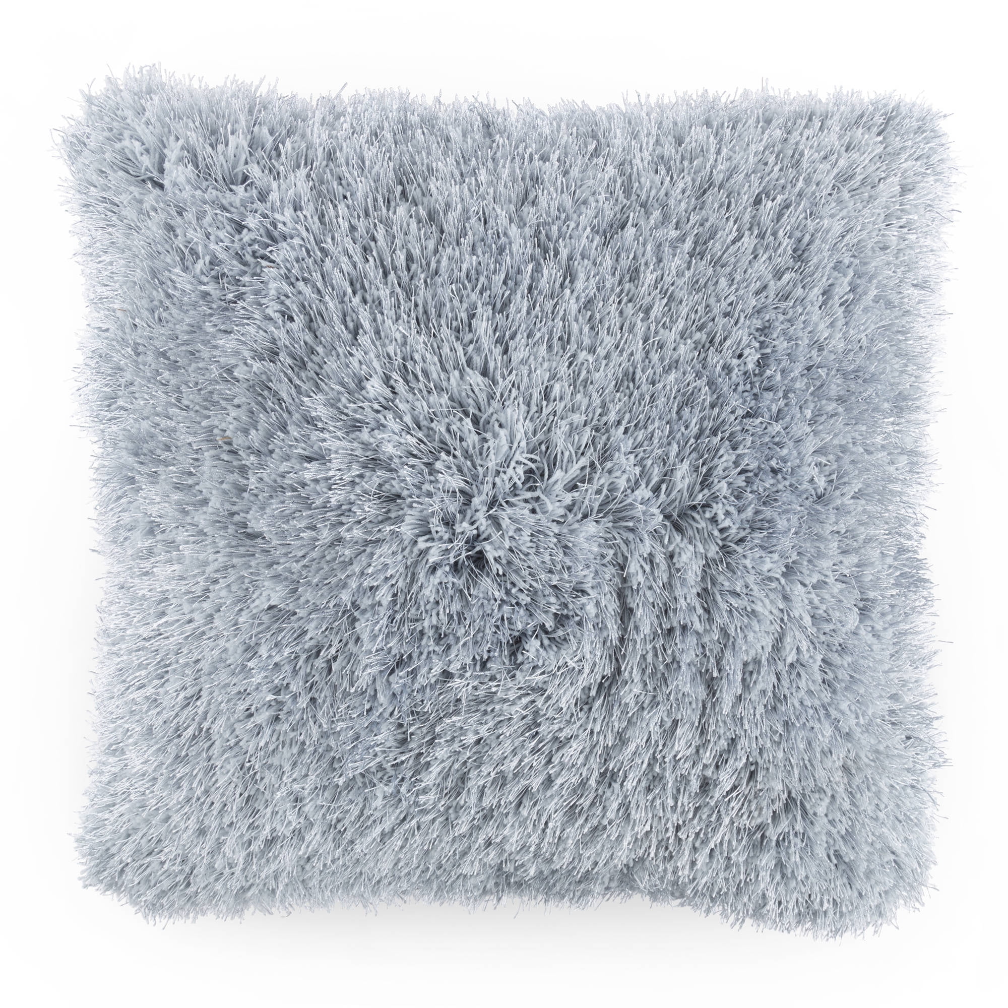 Oversized Floor or Throw Pillow Square Luxury Plush- Shag Faux Fur Glam  Decor Cushion for Bedroom Living Room or Dorm by Hastings Home (Grey)