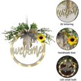 thumbnail image 4 of Welcome Sign for Front Door, 30cm/11.8in Wreaths with Artificial Plant Ribbon Bow 3D Font, Rustic Wooden Door Decoration Wreaths for Home Garden Weddi, 4 of 5
