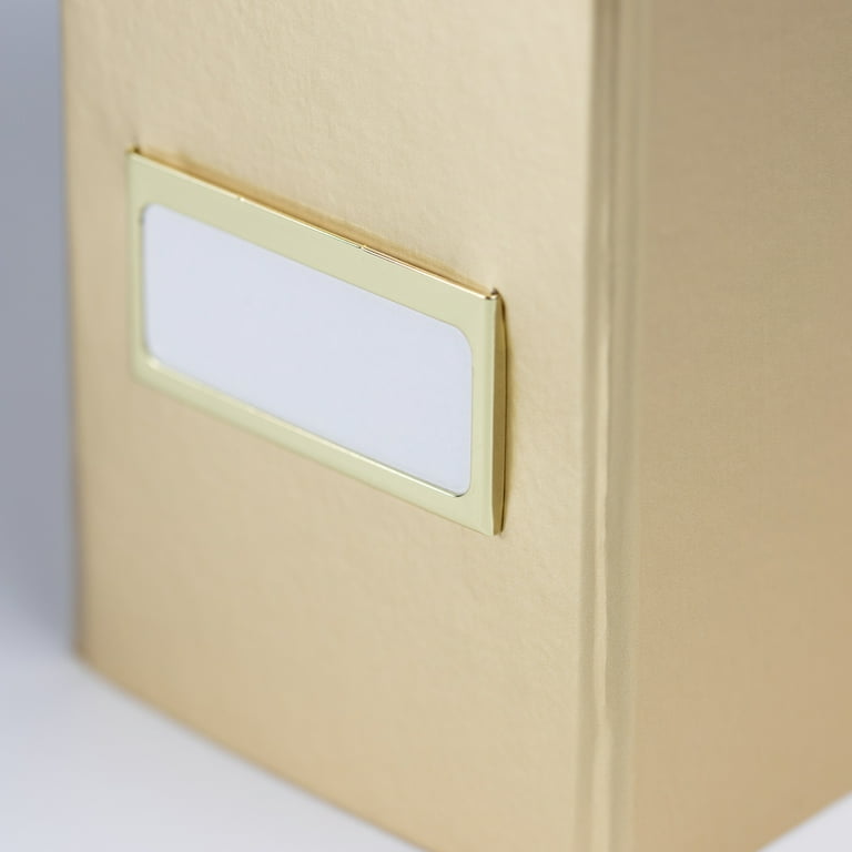 BLU MONACO Foldable Black Magazine File Holder with Gold Label Holder