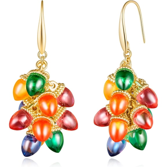 Christmas Earrings for Women Reindeer Bow Light Bulb Christmas Tree Tassel Earring Snowflake Dangle Earrings[r479]