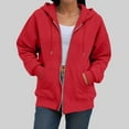thumbnail image 6 of UngA Womens Zip Up Hoodie Casual Loose Fit Hooded Oversized Sweatshirt Long Sleeve Comfort Jacket Workout Fall Tops Hoodie for Women (Red,L), 6 of 7