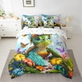 thumbnail image 2 of Erosebridal Cute Sea Turtle Bed in a Bag Twin size, Flower Butterfly Bed Set, Cute Sealife Reversible Bedding Twin Size, Lightweight Bedroom Decoration, 7pcs, 2 of 6