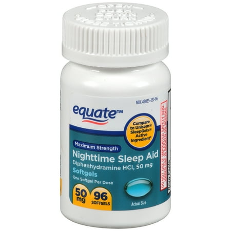 sleep aid equate walmart mg nighttime softgels maximum strength ct
