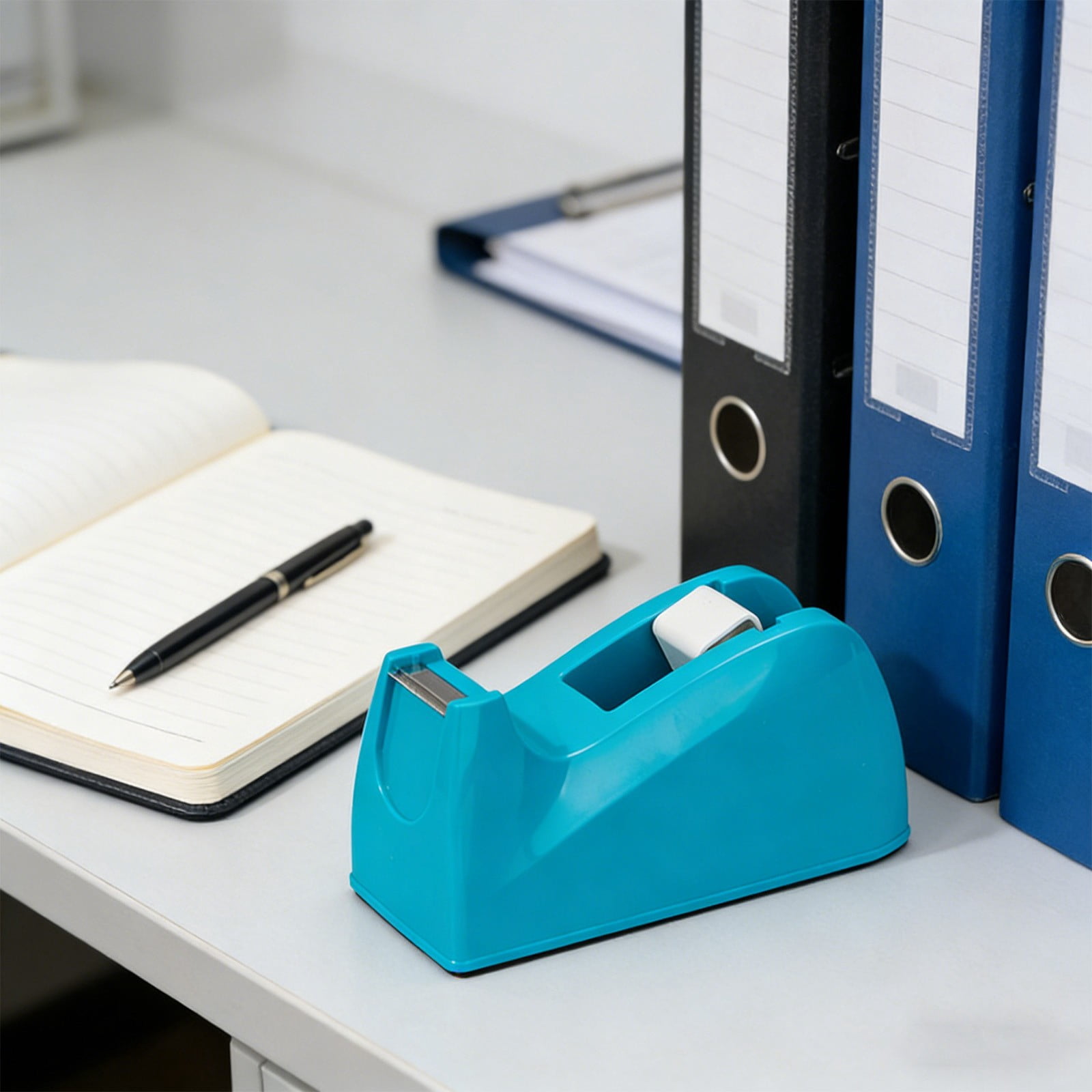COM1950s Tape Dispenser for Office Desk, Adhesive Tape Holder with Non-Slip Base, Smooth Rolling Cutter for Wrapping, Craft, and Home Use