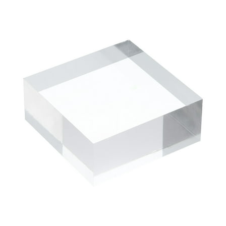 Acrylic Display Stand Base 2x2x1 Inch Solid Clear Square Display Riser